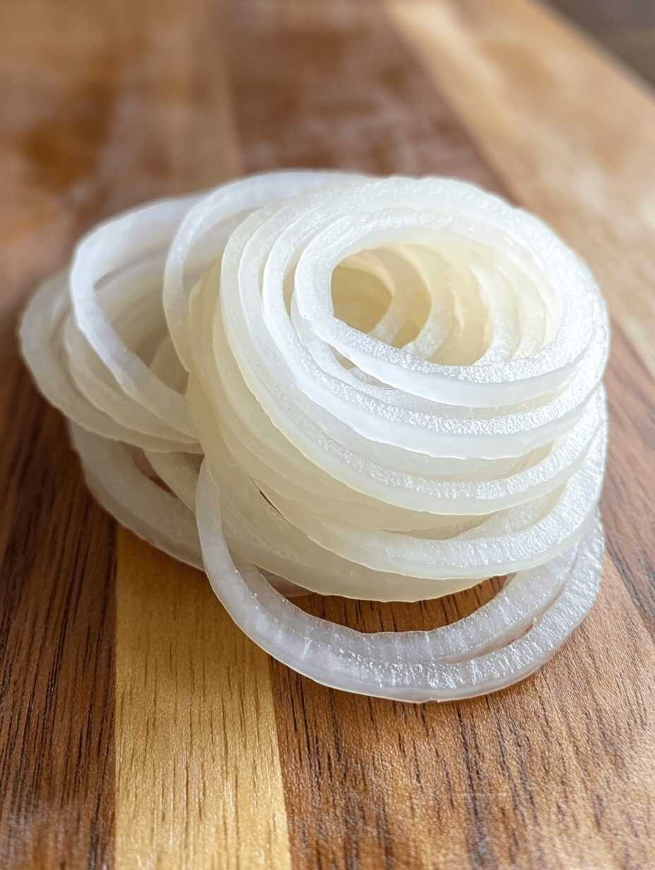 Smash Burger Recipe with Onions That’s Crispy, Juicy & Loaded 5 Use a sharp knife or mandoline to slice the onion paper thin.