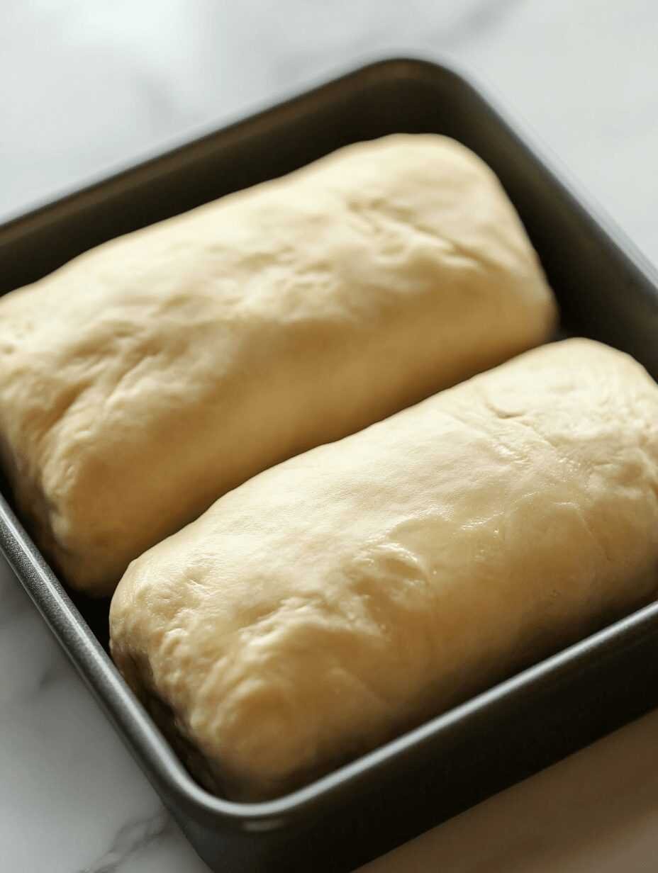 Punch down dough, divide into 3 parts, shape, and place into a greased loaf pan.