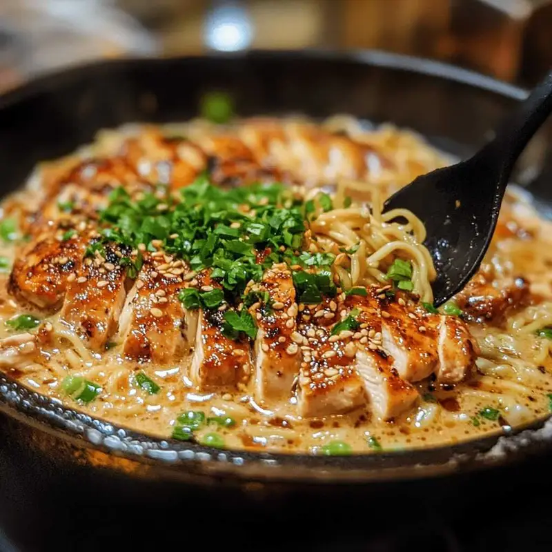 Fiery Chicken Ramen with Creamy Garlic Sauce – A Bold Summer Favorite 3 Fiery Chicken Ramen with Creamy Garlic Sauce – A Bold Summer Favorite