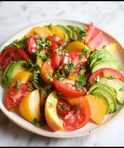 Avocado Peach Tomato Salad