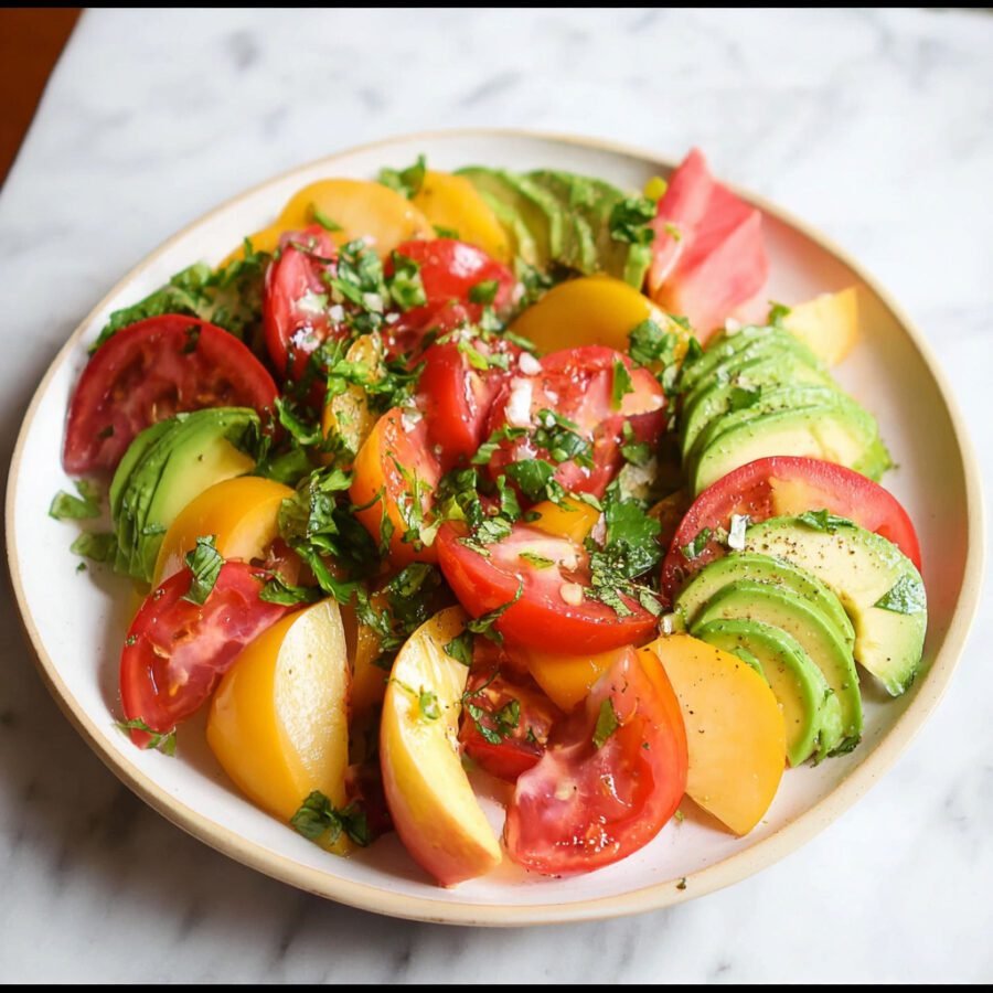 Avocado Peach Tomato Salad