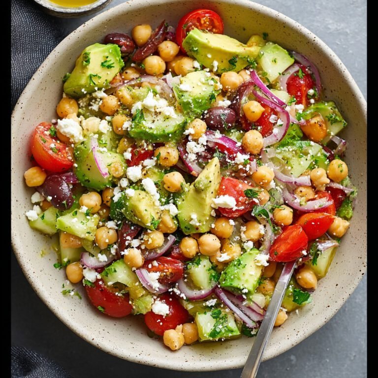 Chickpea Avocado Greek Salad