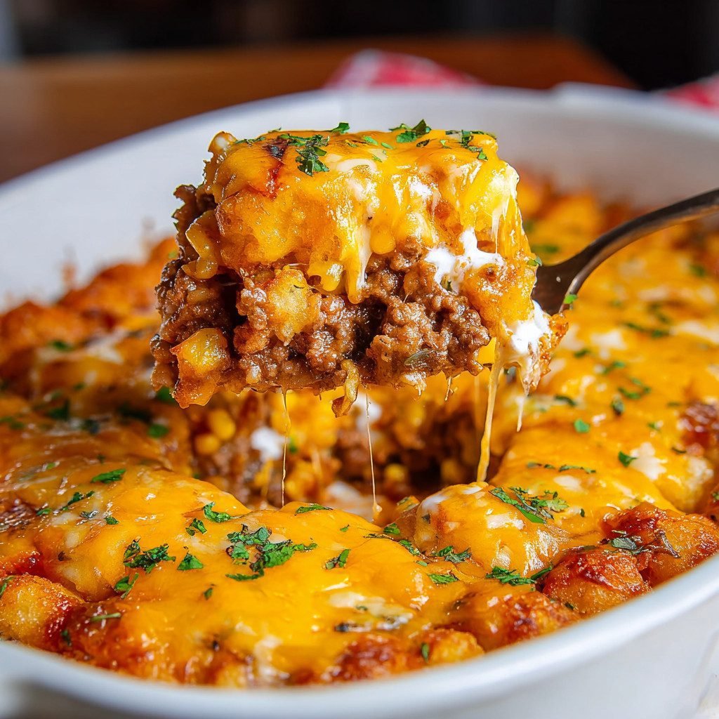 Cowboy Casserole: Savory Tater Tot and Ground Beef Delight