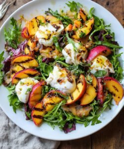 Grilled Peach Burrata Salad