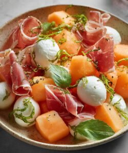 Melon Mozzarella Prosciutto Salad