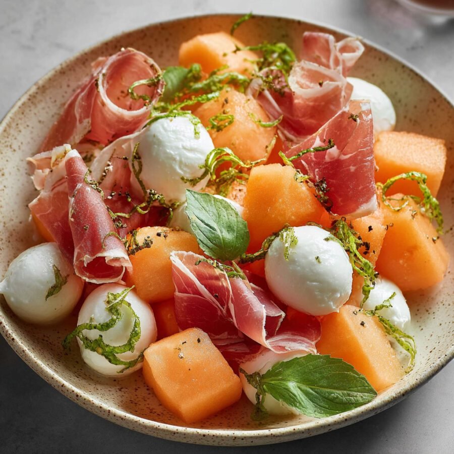 Melon Mozzarella Prosciutto Salad