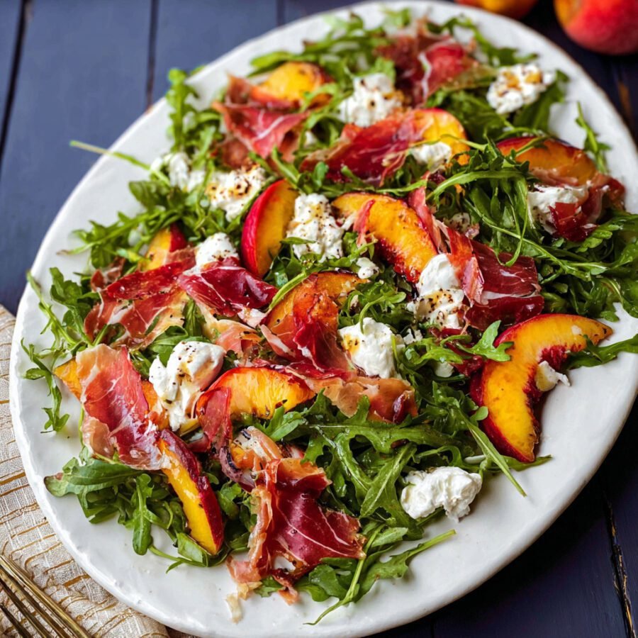 Peach Arugula Prosciutto Salad