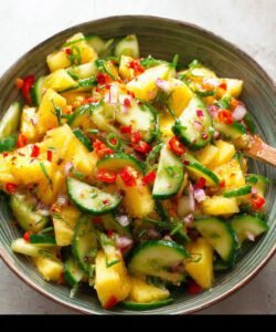 Pineapple Cucumber Chili Salad