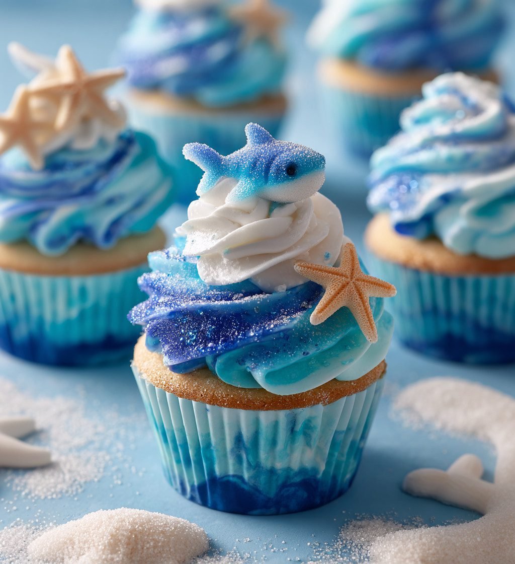 Bite Me Baby Shark Cupcakes (Perfect for Shark Week & Beach Parties!)