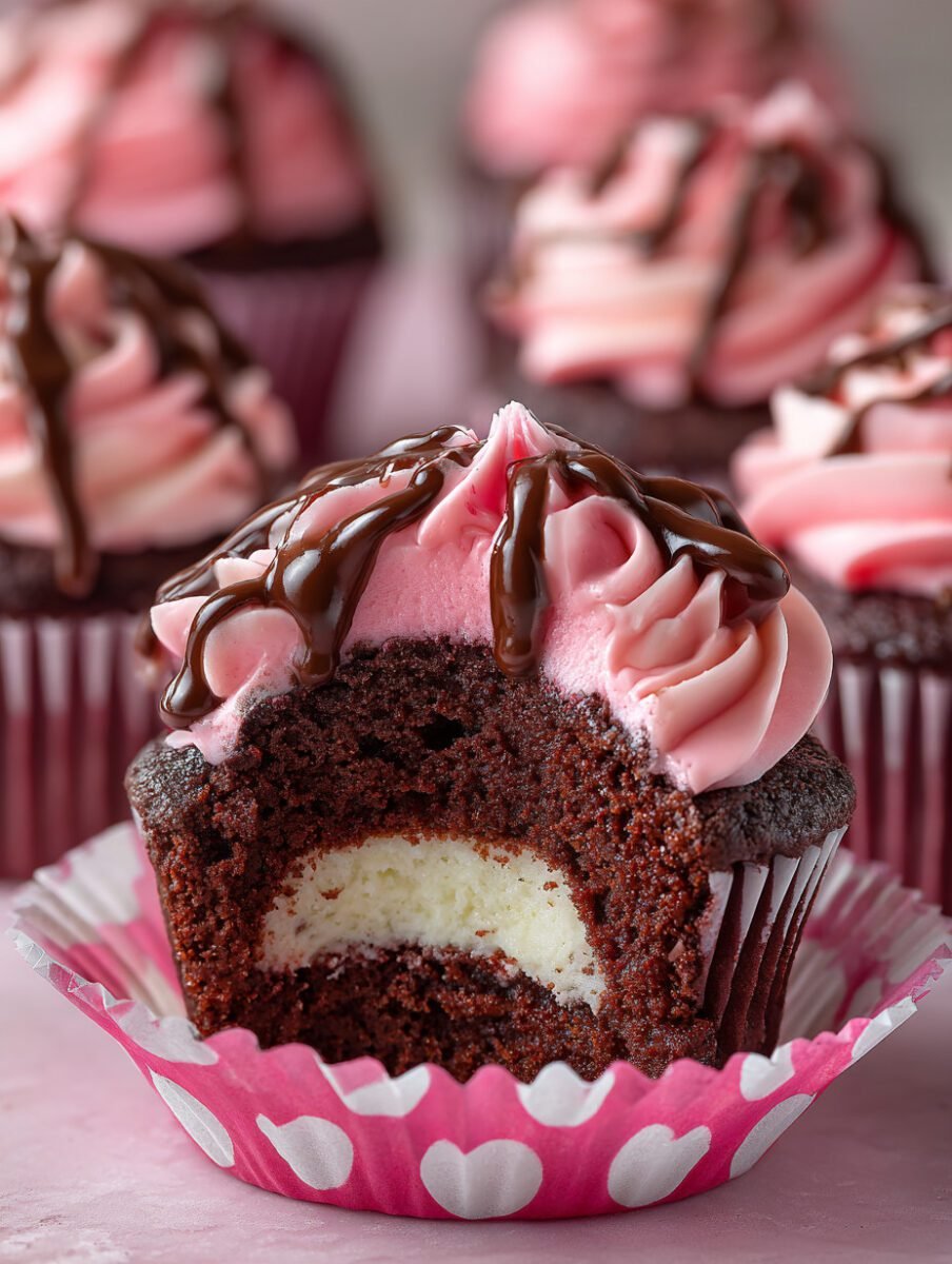 Raspberry Cheesecake Chocolate Cupcakes Recipe