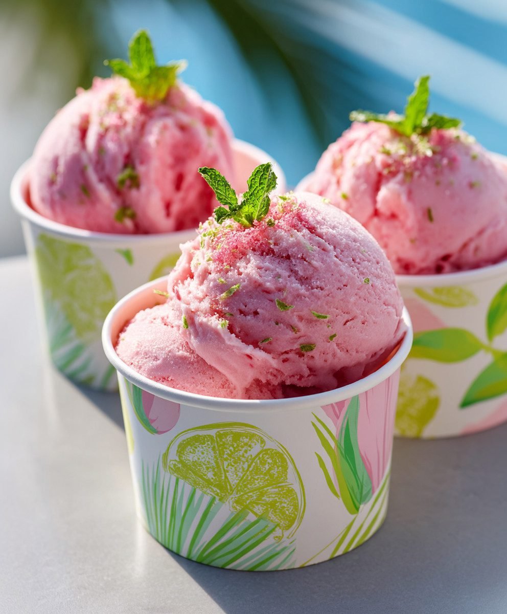 Pink Mojito Ice Cream (No-Churn)