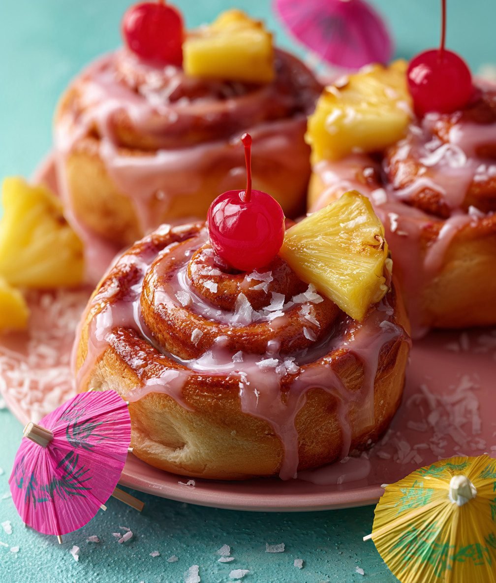 Bahama Mama Cinnamon Rolls (Tropical Pineapple Coconut Rolls)