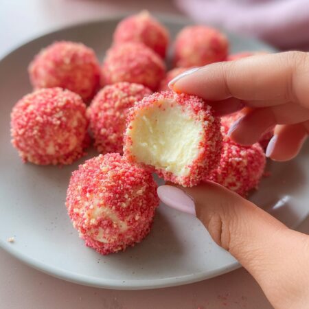 Strawberry Crunch Cheesecake Bites