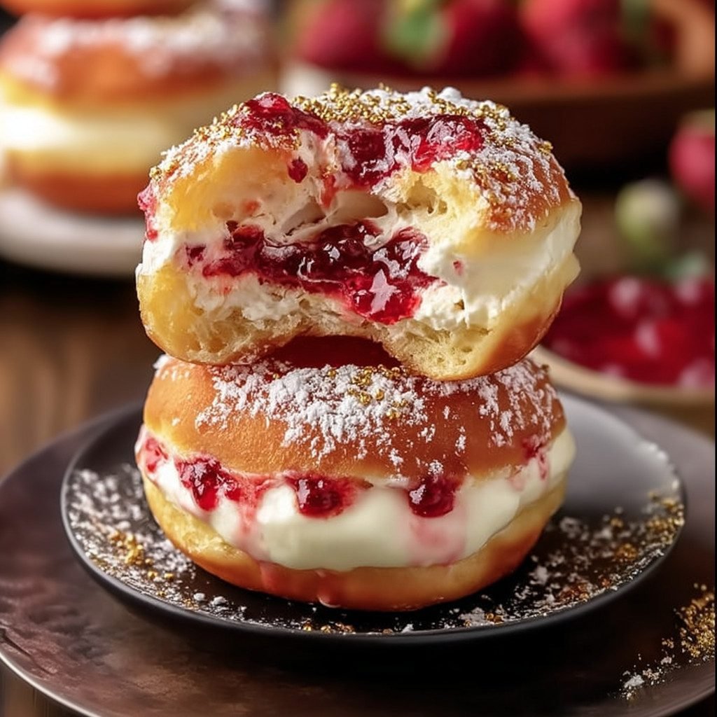 Strawberry Cheesecake Stuffed Donuts – A No-Bake Dream Come True!