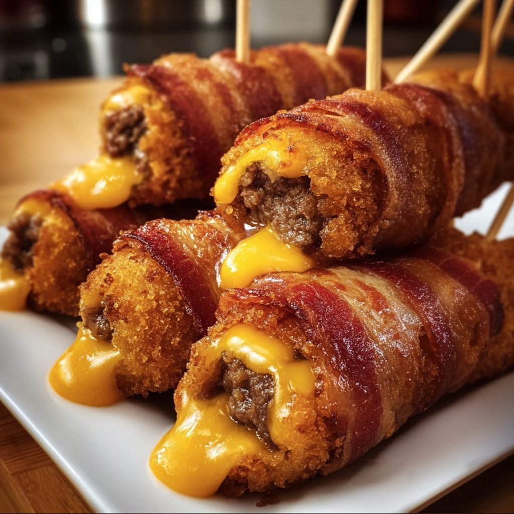 Deep-Fried Bacon Cheeseburger Corn Dogs