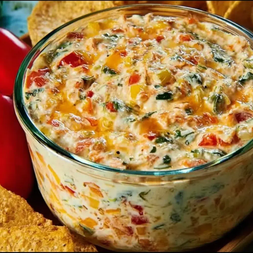 Bunter Paprika-Käse-Dip mit Jalapeño – schnell, cremig und voller Geschmack