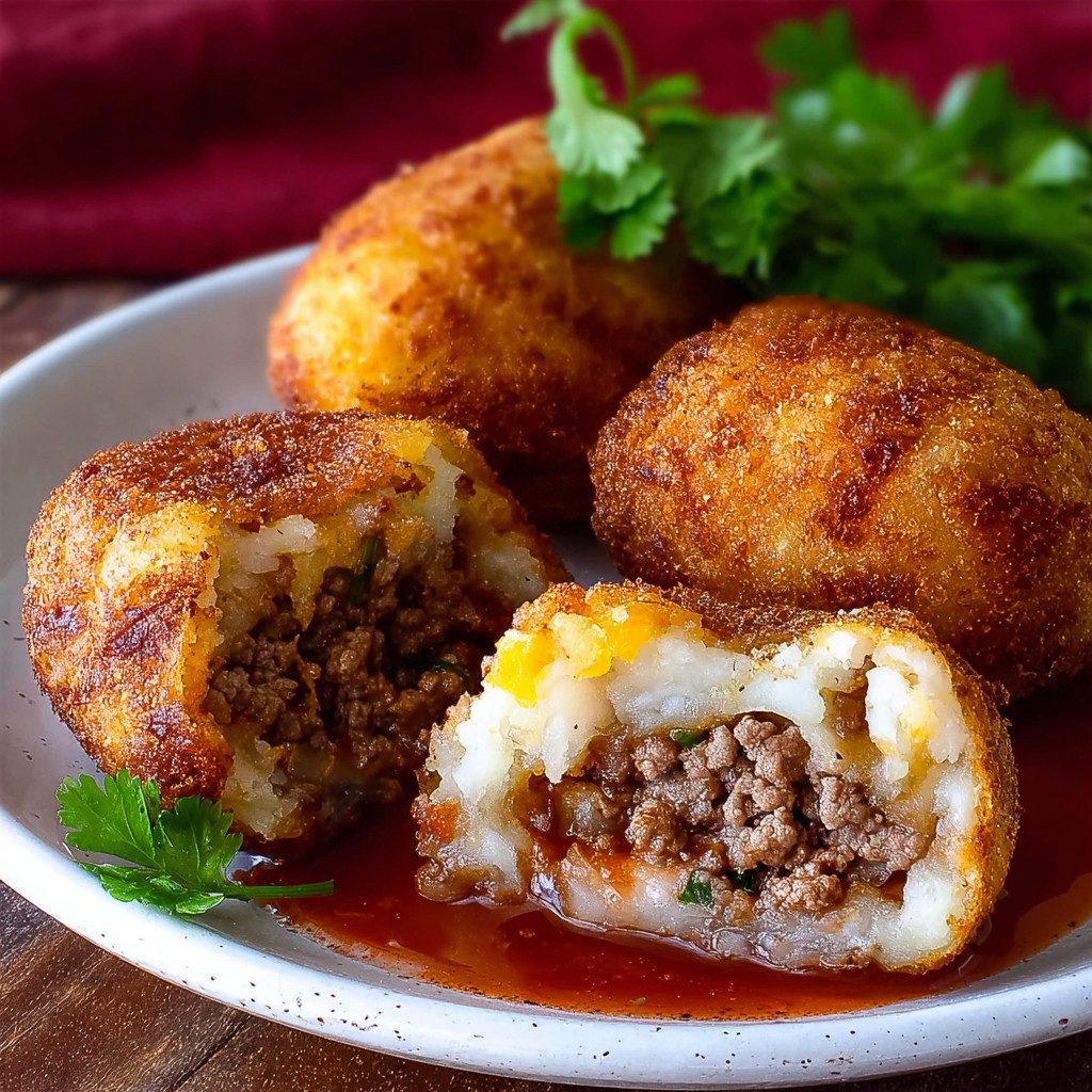Crispy Mashed Potatoes Stuffed with Ground Beef Recipe Delight