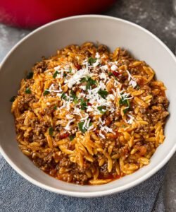 Ground Beef Orzo Comfort Bowl