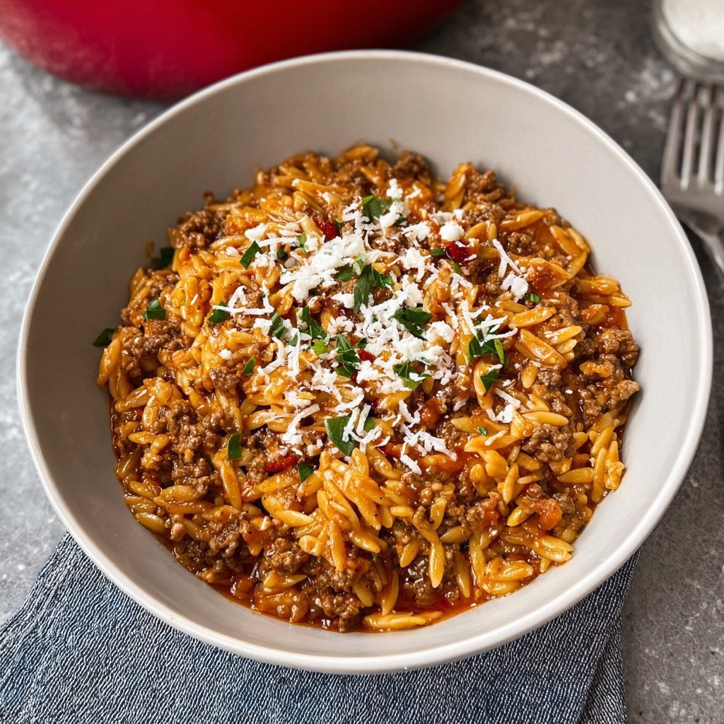 Ground Beef Orzo Comfort Bowl Recipe: Cozy Dinner Delight