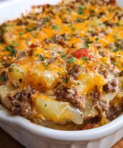 Hobo Casserole with Ground Beef & Potatoes