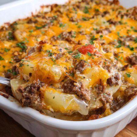 Hobo Casserole with Ground Beef & Potatoes