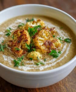 French Roasted Cauliflower Soup