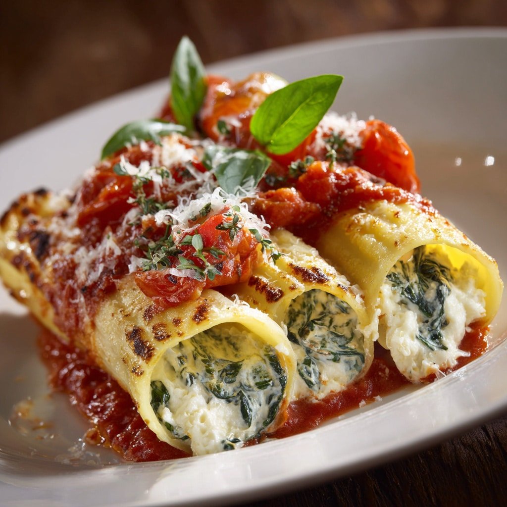 Italian Spinach Ricotta Cannelloni