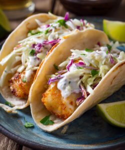 Crispy Fish Tacos with Slaw