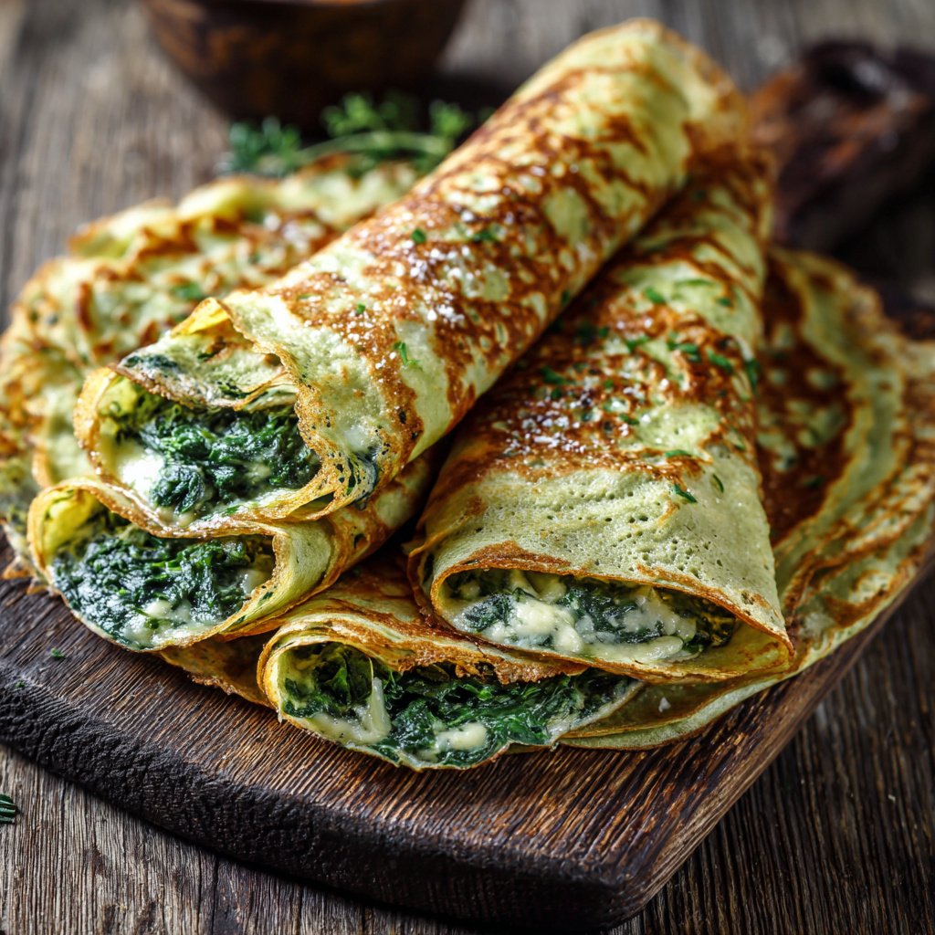 French Savory Crepes with Spinach: Perfect Lunch Delight!