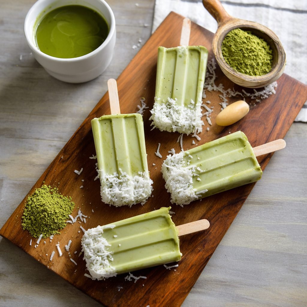 How to Make Matcha Coconut Popsicles