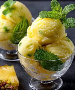 Pineapple Mint Frozen Sorbet: Refreshing Summer Treat