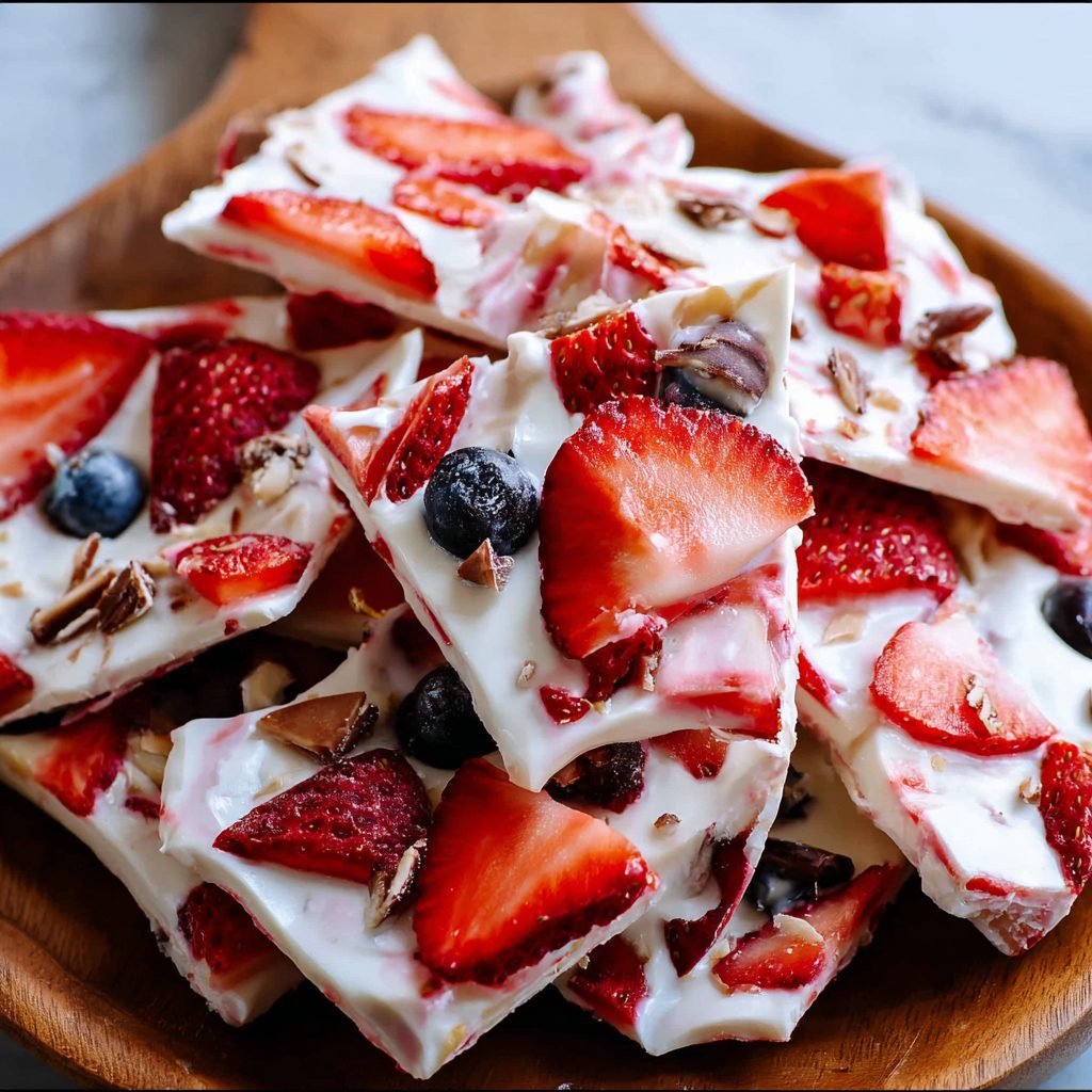 Frozen Strawberry Yogurt Bark: A Cool, Healthy Snack Delight!