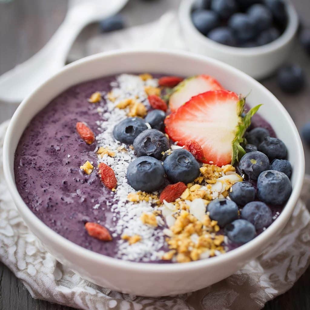 Blueberry Acai Smoothie Bowl Superfood Breakfast