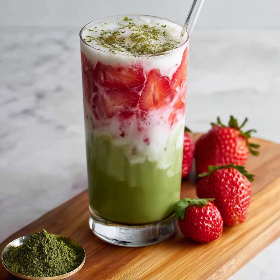 How to Make Strawberry Matcha Latte