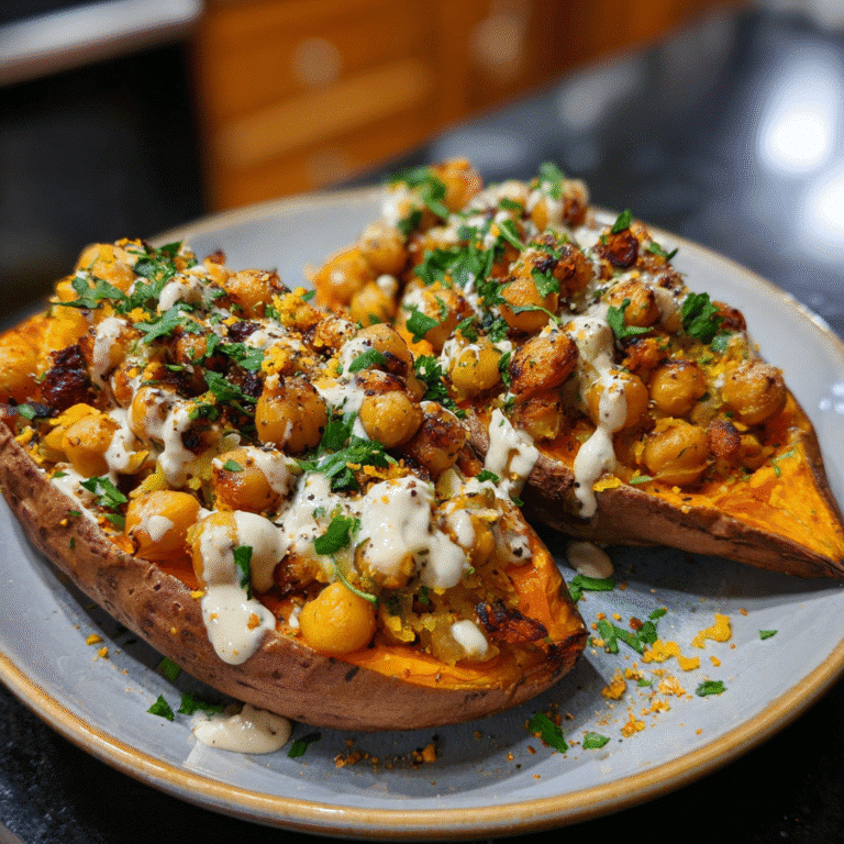 Overhead photo of Thai Peanut Noodle Salad in a bowl, topped with fresh herbs, shredded veggies, and creamy sauce drizzle.