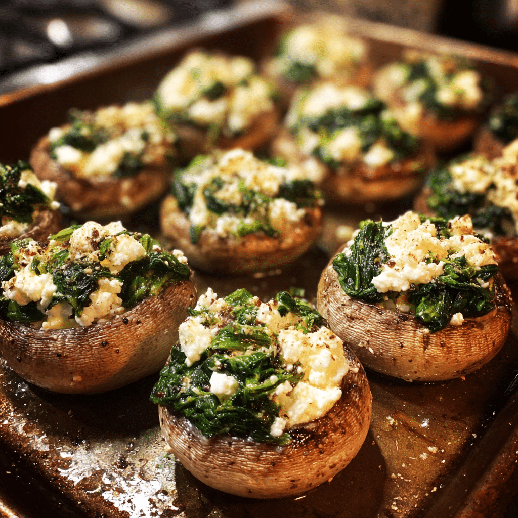 Spinach and Feta Stuffed Mushrooms