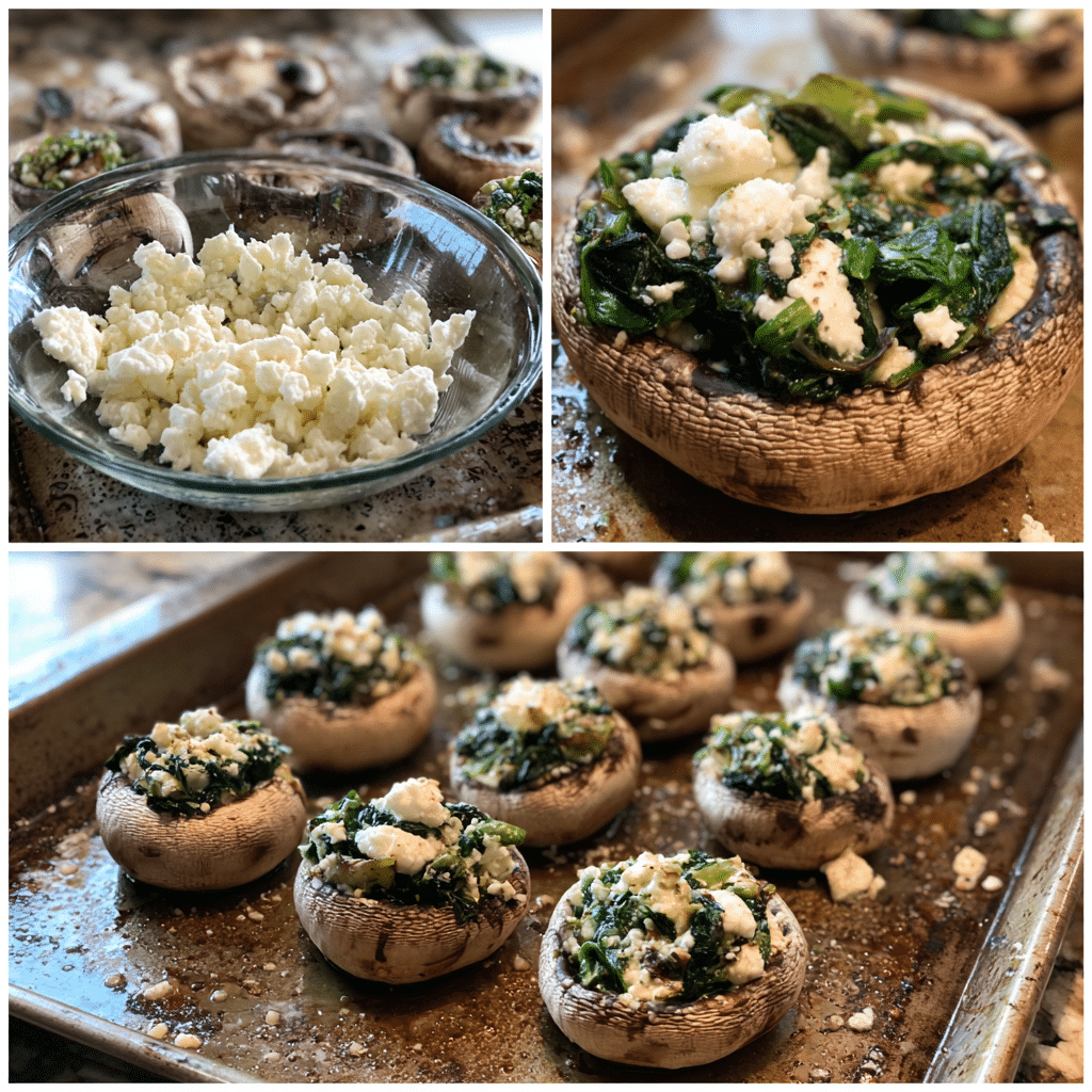 Feta Stuffed Mushrooms