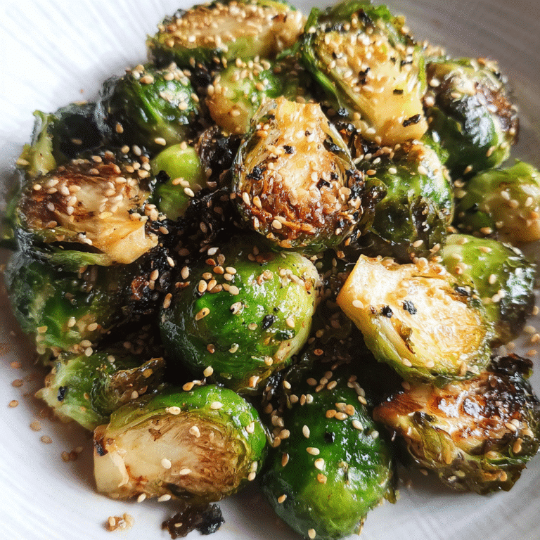 Garlic Sesame Roasted Brussels Sprouts