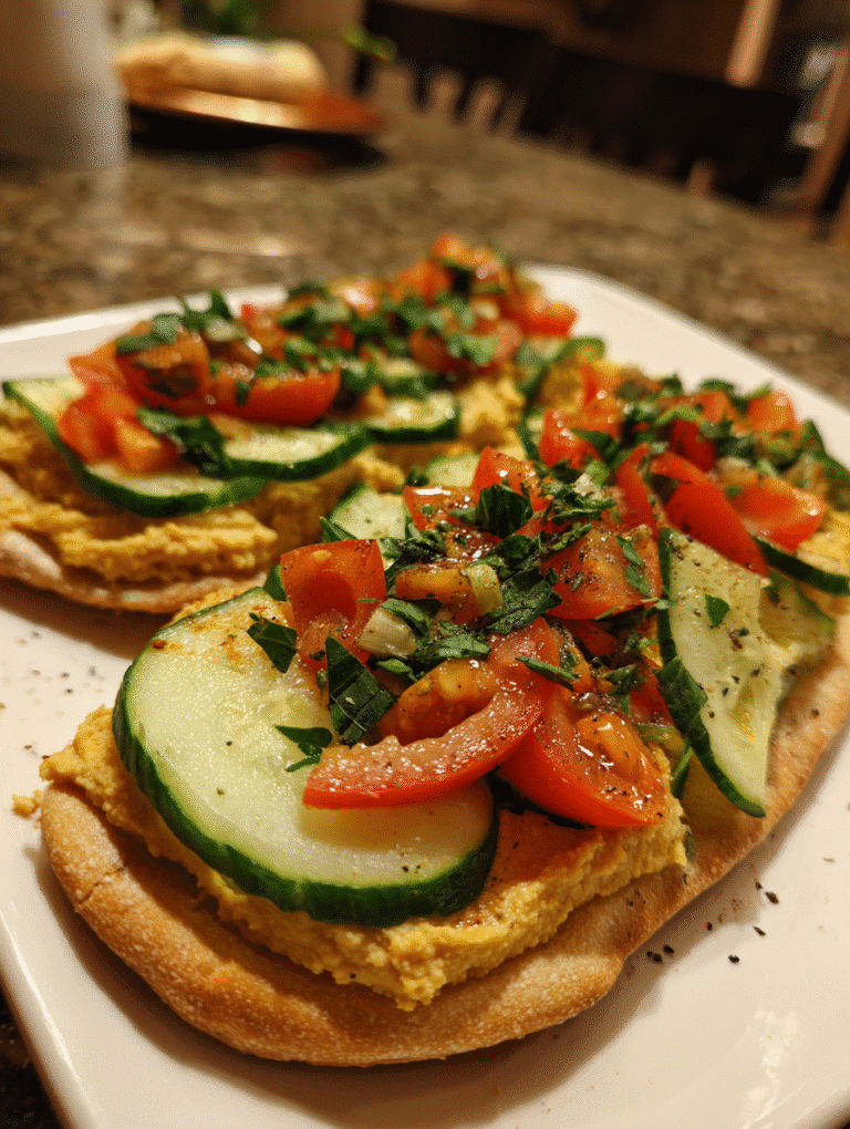 Easy Mediterranean Chickpea Flatbread – Fresh, Healthy & Ready in 5 Minutes
