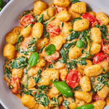 Gnocchi-Pfanne mit Spinat und Tomaten – Ein cremiges Wohlfühlgericht für jeden Tag