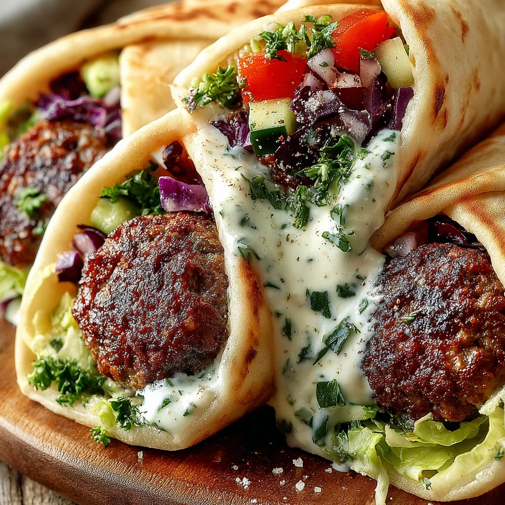 Middle Eastern Falafel Wrap with Tzatziki