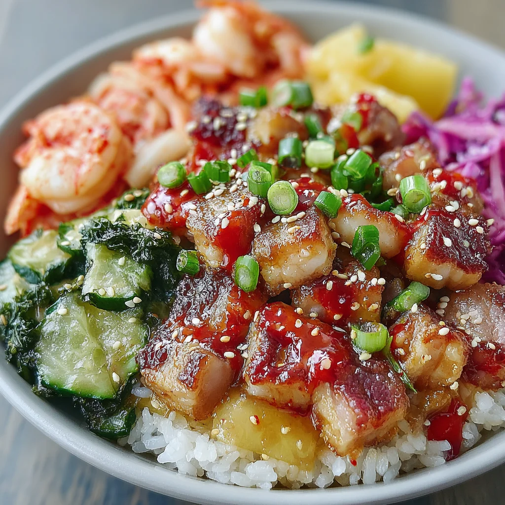 Kimchi and Pork Belly Sizzling Stone Bowl (Dolsot Bibimbap)