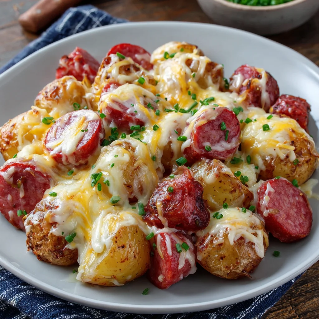 Cheesy Ranch Potatoes and Smoked Sausage