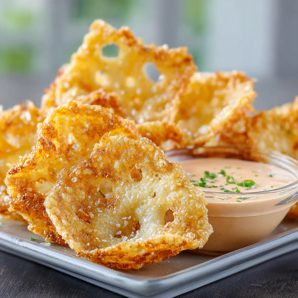 Crispy Lotus Root Chips with Gochujang Aioli