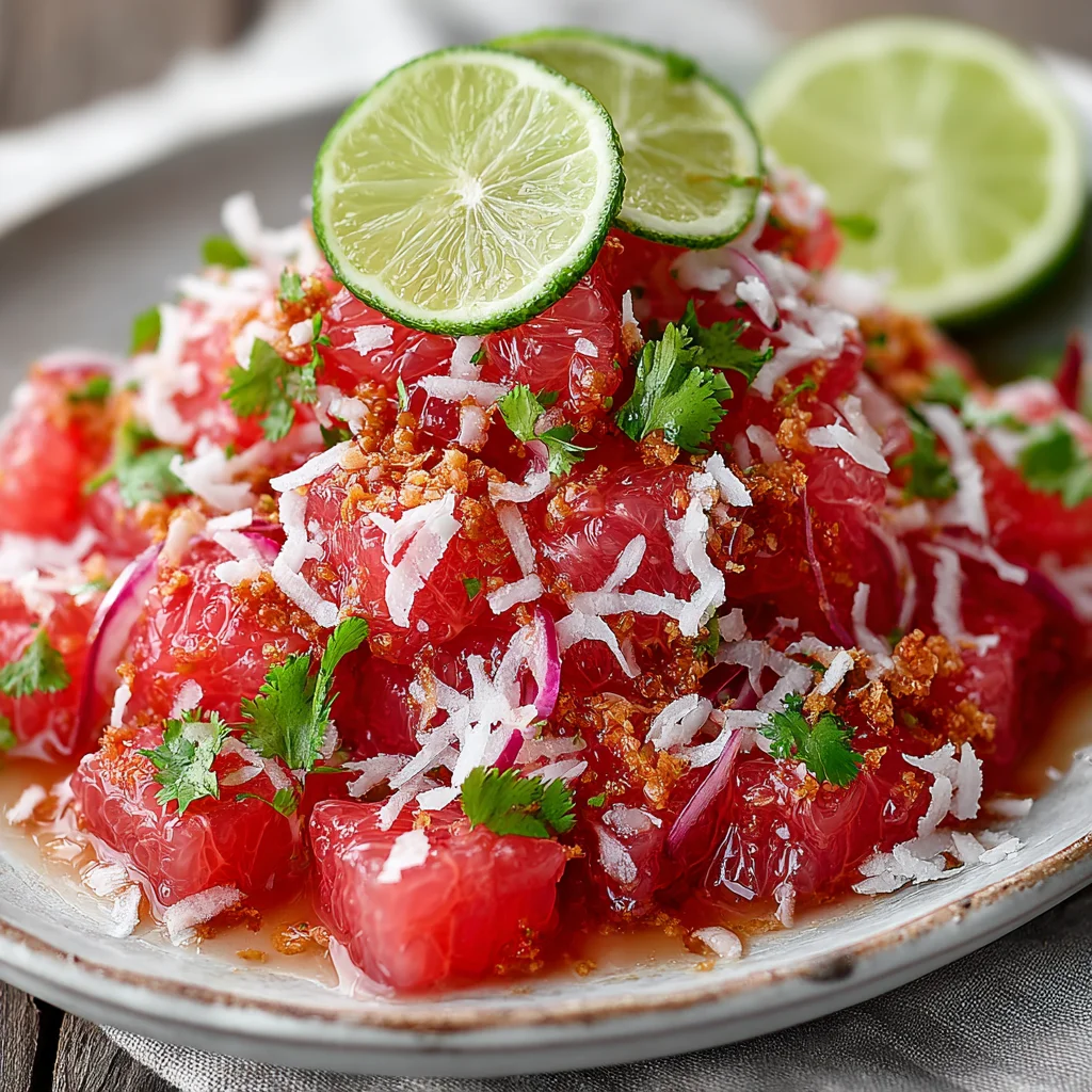 Spicy Thai Pomelo Salad with Toasted Coconut and Peanuts
