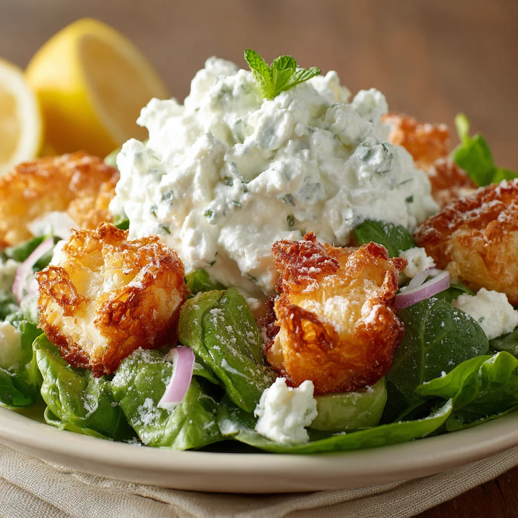 Deconstructed Spanakopita Salad with Feta Foam