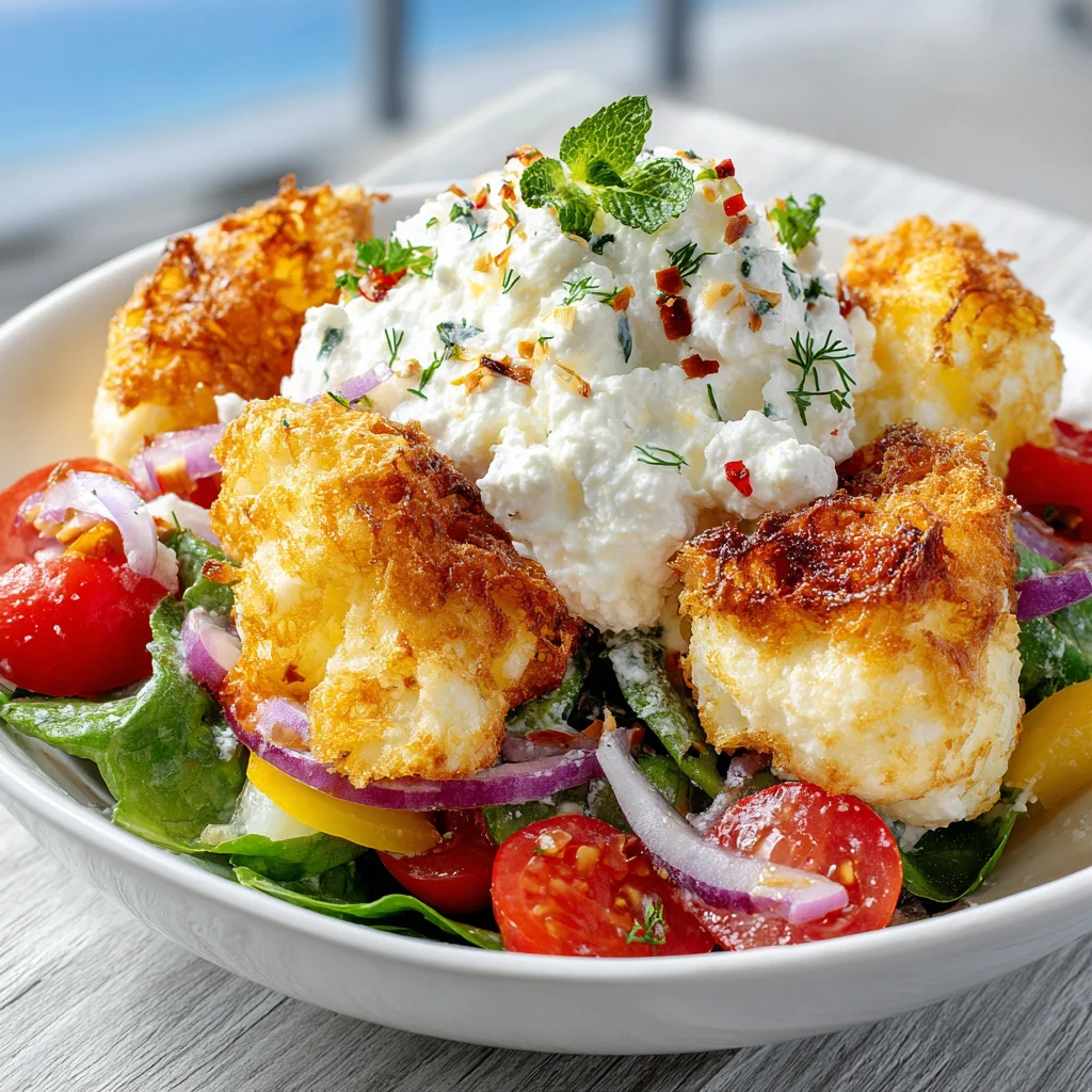 Deconstructed Spanakopita Salad with Feta Foam