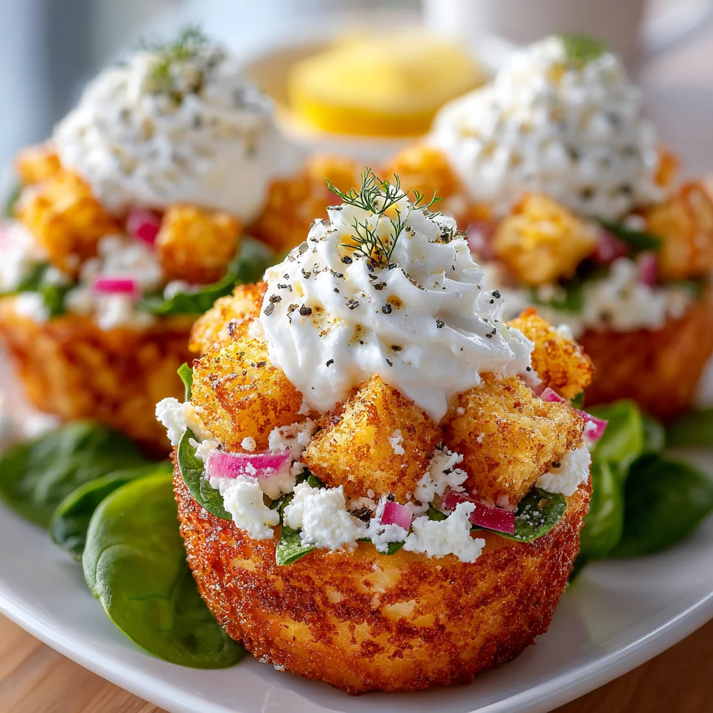 Deconstructed Spanakopita Salad with Feta Foam