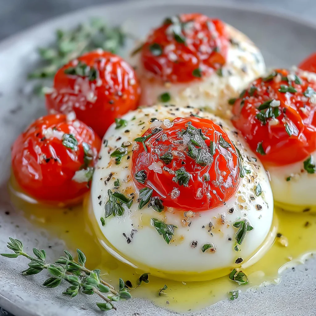 Creamy Burrata with Roasted Cherry Tomatoes and Basil Oil