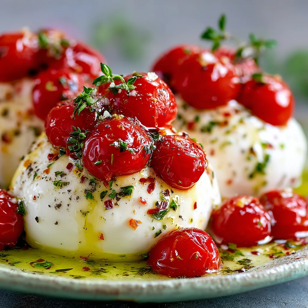 Creamy Burrata with Roasted Cherry Tomatoes and Basil Oil